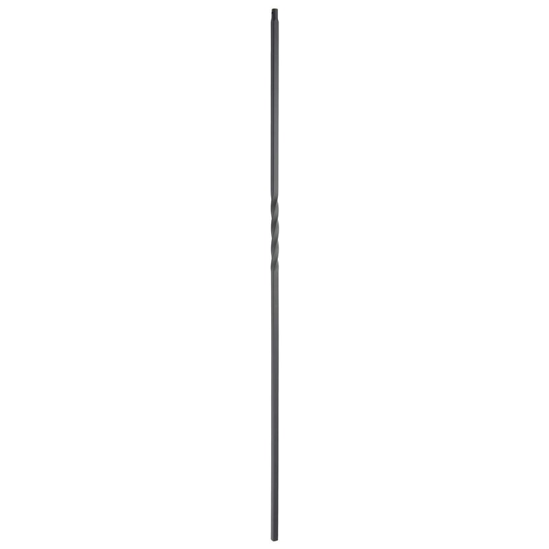 Myard Single Twist 1/2 Inches Square Forged Iron Stair Balusters Furniture for Deck Handrail Railing Staircase Balusters Banister Balustrade, 44 Inches 10-Pack (Satin Black) - Image 3
